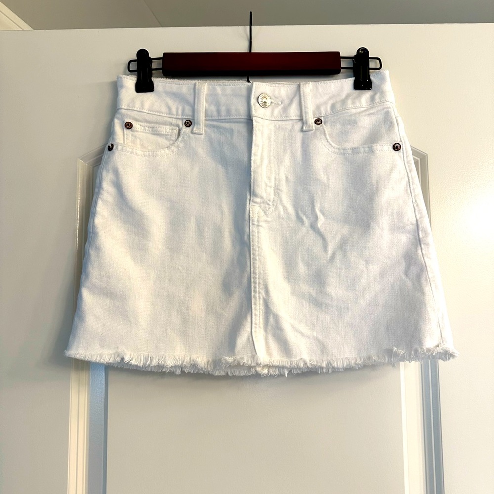NWT white denim mini skirt